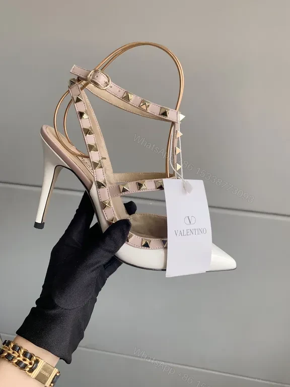 View 5 of Valentino Rockstud Nude Sandal: Luxe Strappy Elegance