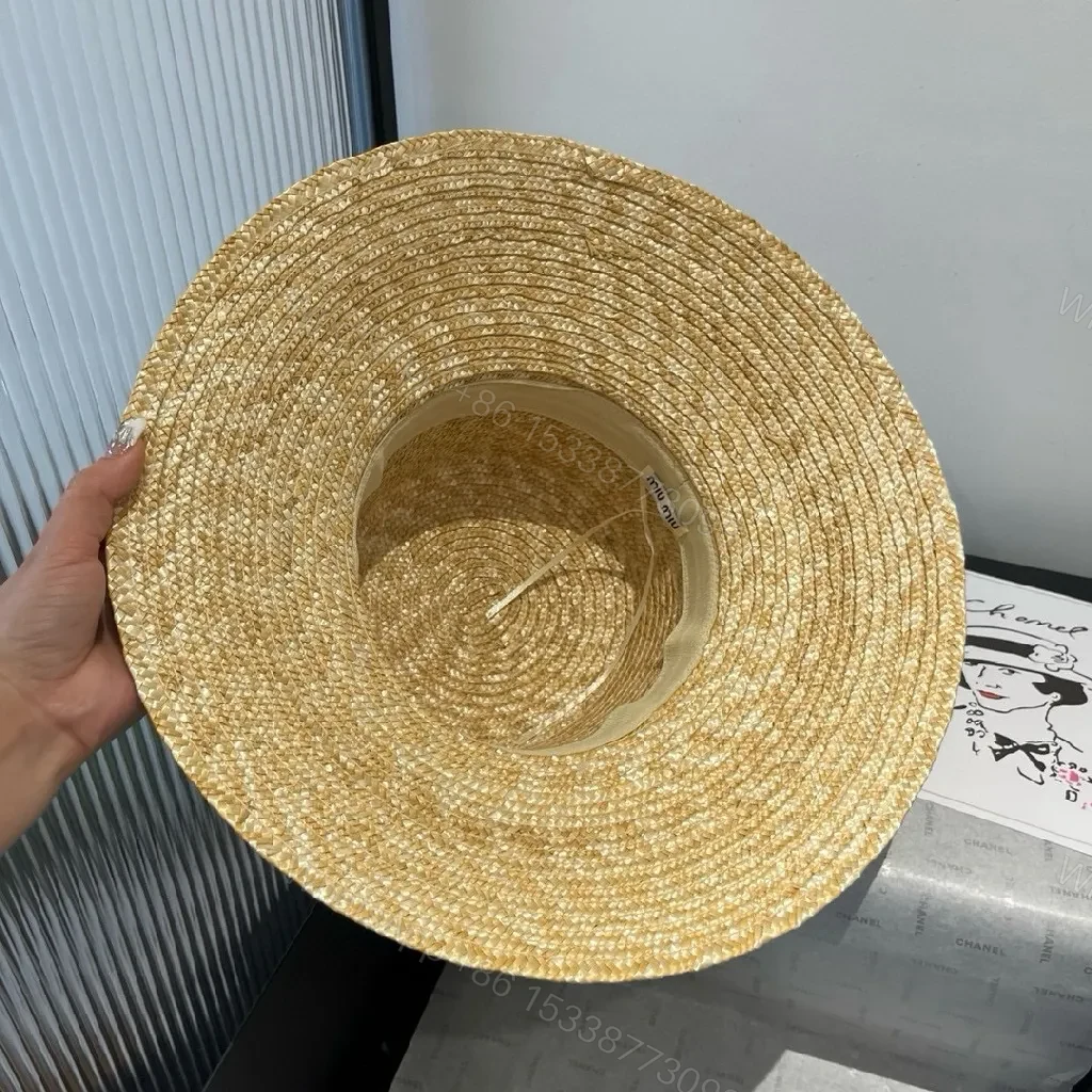 View 9 of Straw Sunhat + Beige Straw + Classic + Subtle Logo Detail + Hat