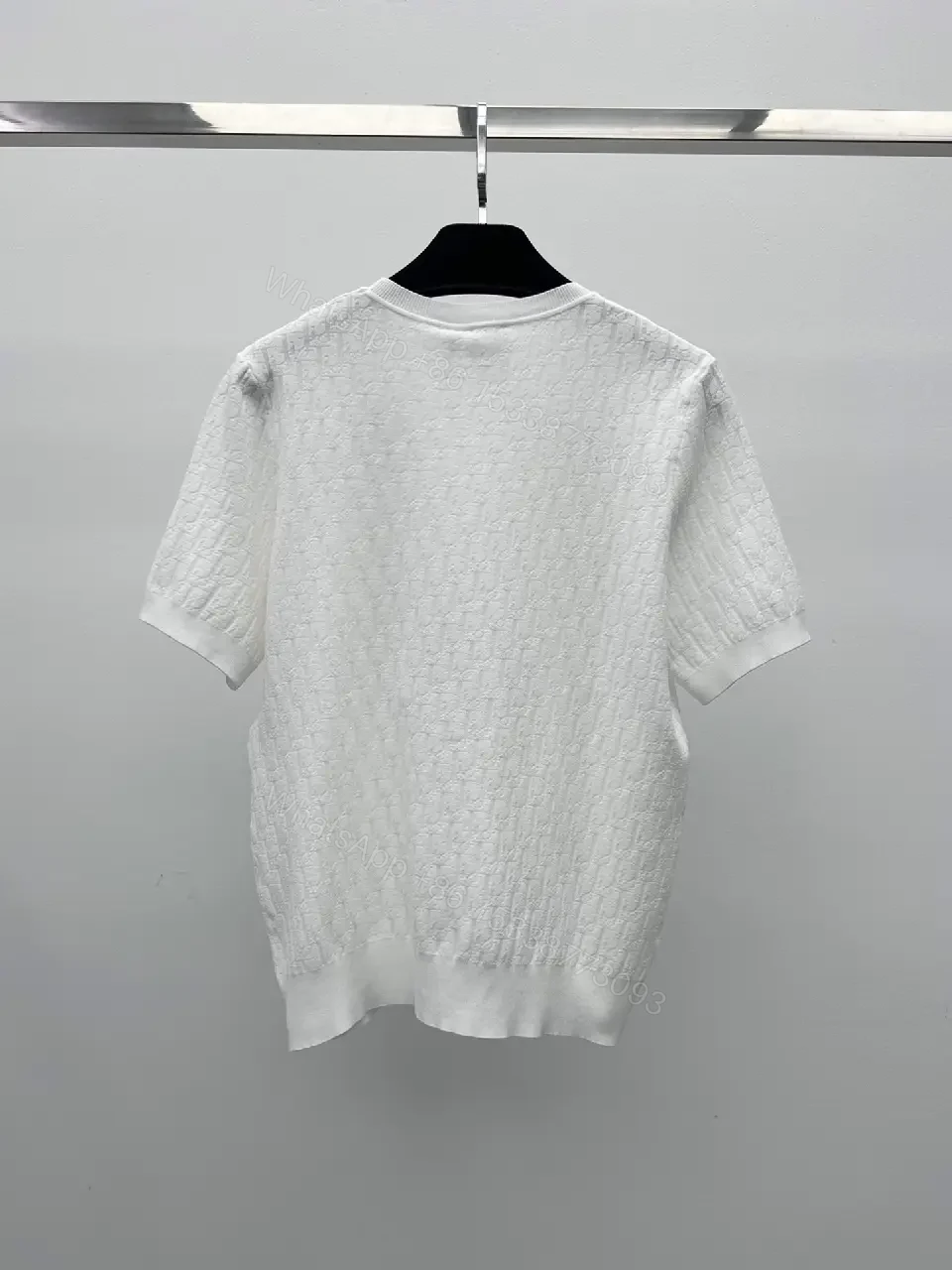 View 5 of Off-White Knit Top with Textured Cable Detail