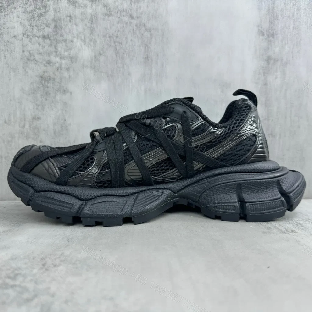 View 4 of Black Premium Knit-Upper High-Tops with Straps and Hardware