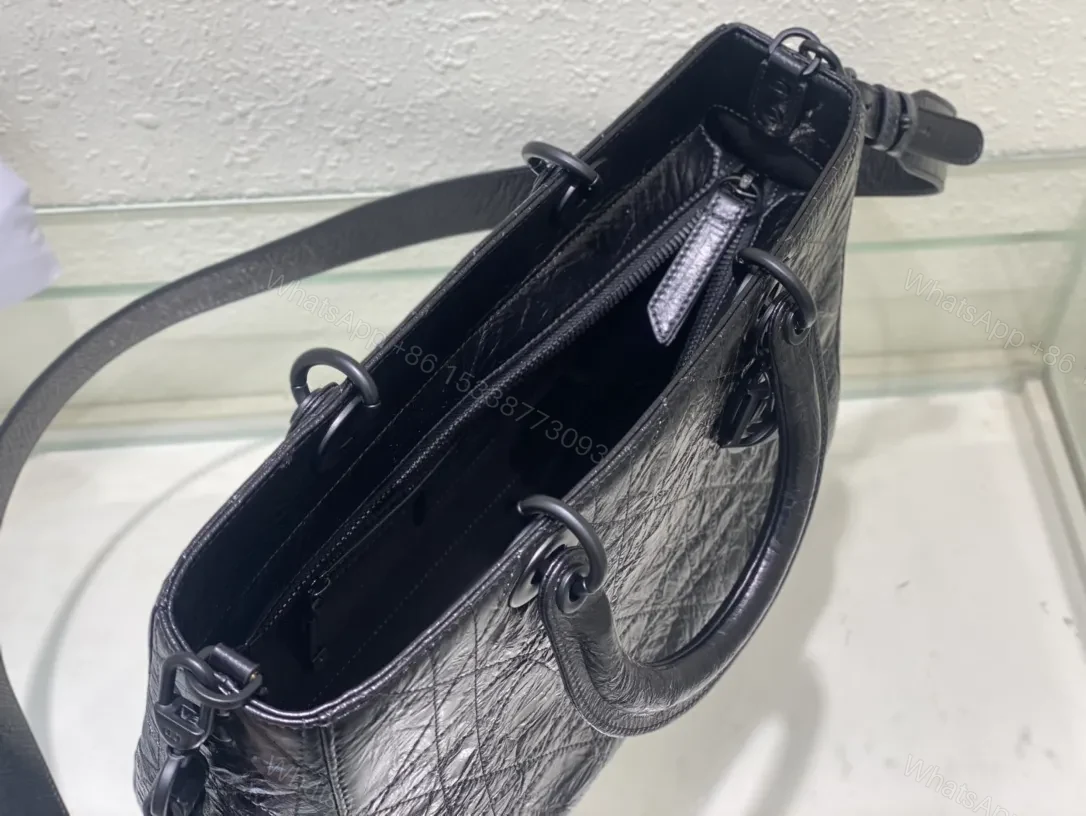 View 6 of Quilted Patent Handbag: Black, Top Handle, Crossbody, Luxe