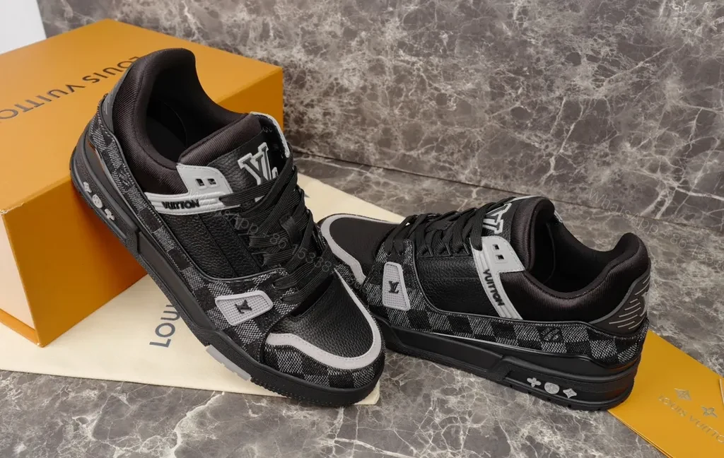 View 9 of Black Leather + Suede High-Tops + Modern Luxury + Signature LV Detailing + Sneakers