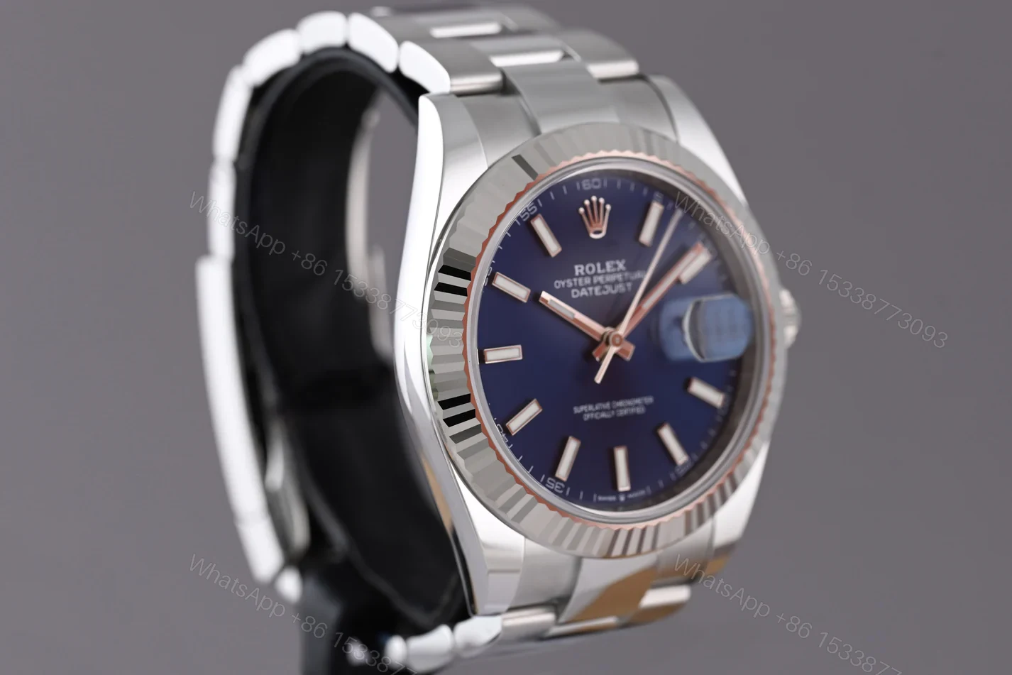 View 9 of Replica Rolex Datejust Blue Dial 126334 Oyster 41 mm