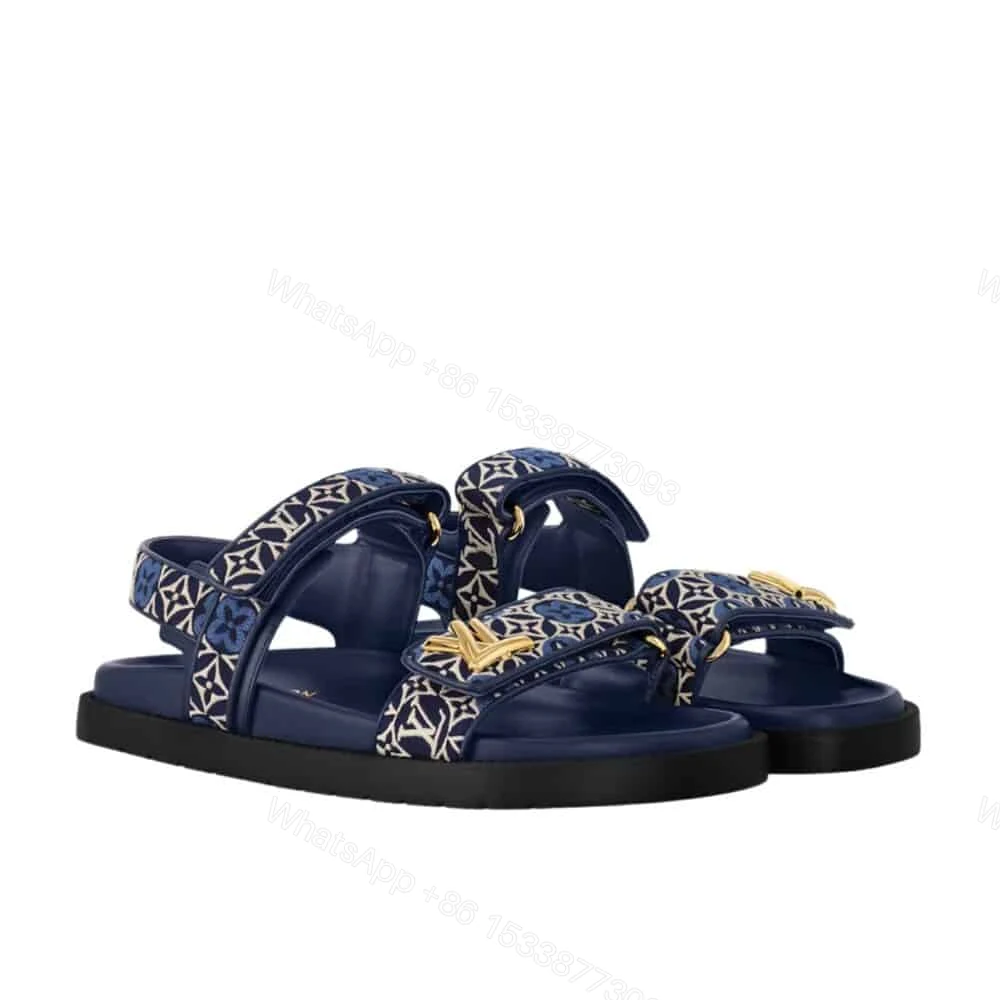 View 7 of LOUIS VUITTON LV SUNSET FLAT COMFORT SANDAL NAVY BLUE 1AHNKD