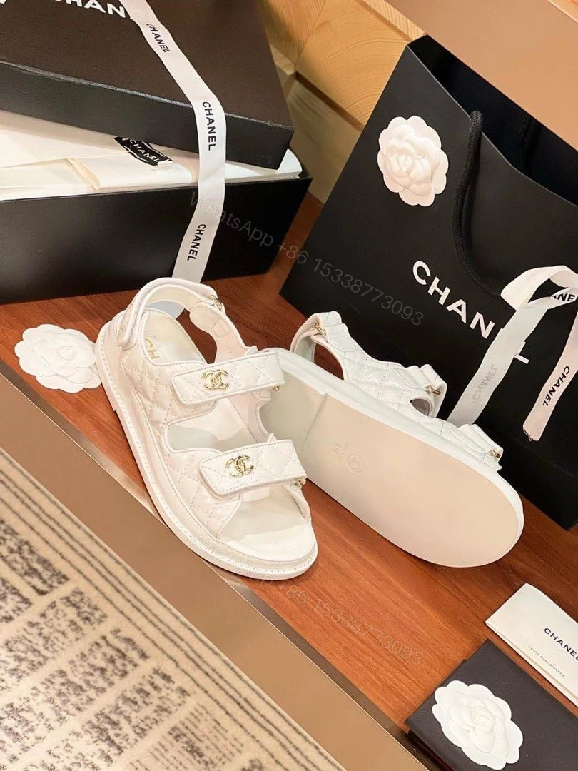 View 4 of Chanel White Dad Sandals