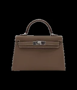 Hermès Mini Kelly II HSS Etoupe/White Chèvre Palladium Hardware — view 1