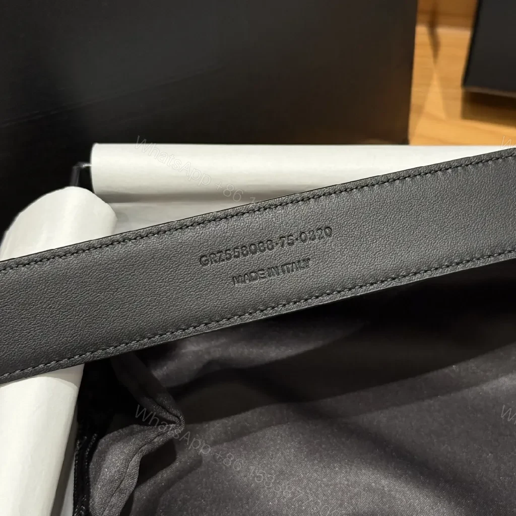View 6 of Bold Leather Belt with Gold-Tone Hardware Accessory