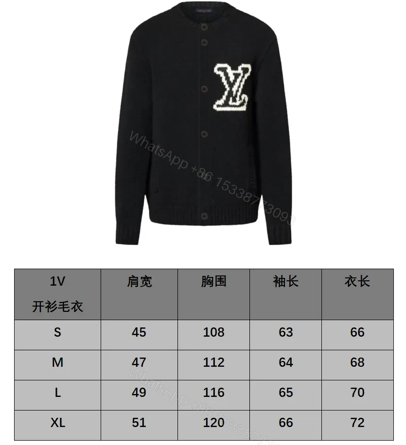 View 4 of Textured Knit Cardigan Navy Bouclé Monogram Accent Luxury Knitwear