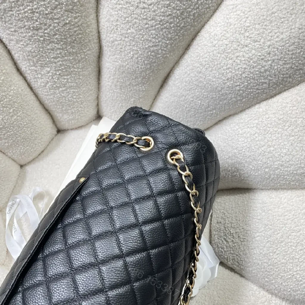 View 3 of Quilted Leather Flap Bag with Chain Strap, Luxe Everyday