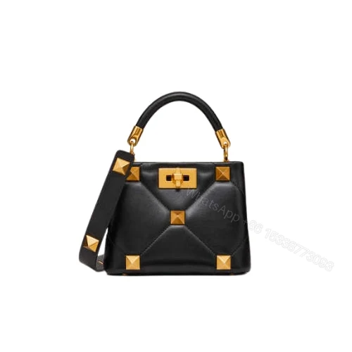 VALENTINO ROMAN STUD THE HANDLE BAG 520 IN NAPPA BLACK WB0J39BSF0NO — view 1