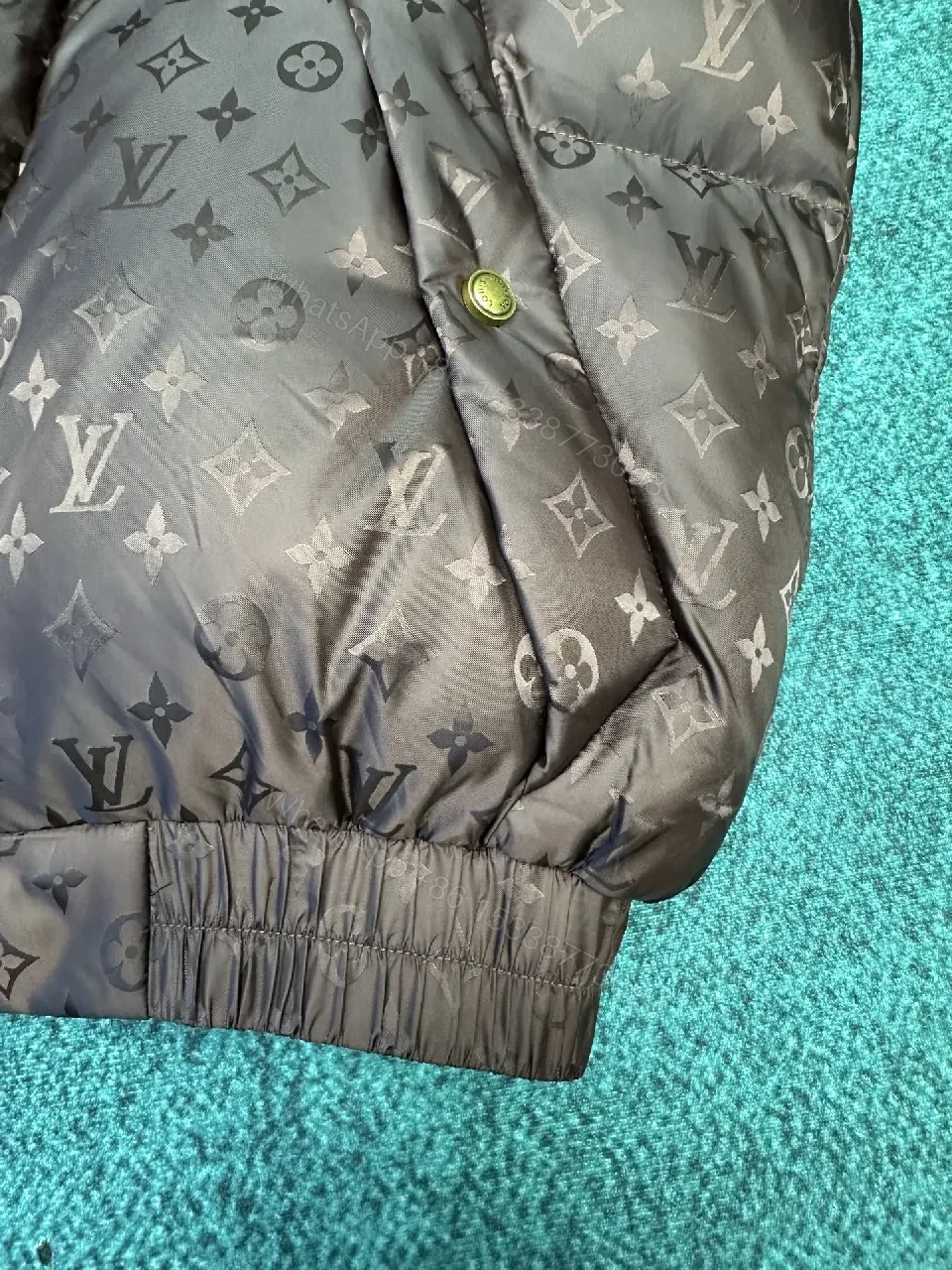 View 2 of Lux Quilted Down Parka: Monogram Patterned Urban Warmth