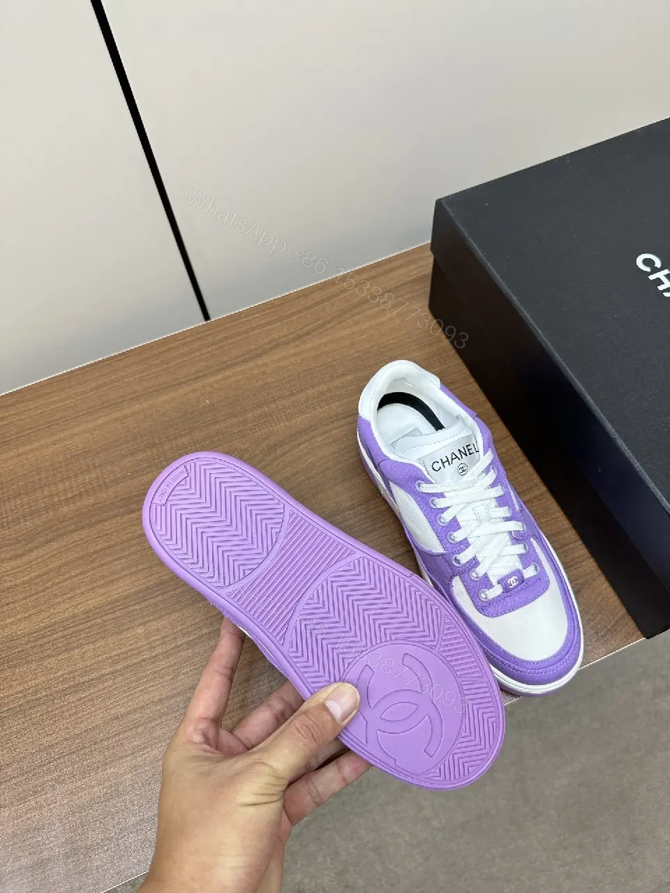 View 5 of Lavender & White Suede High-Tops: Luxe Everyday Comfort