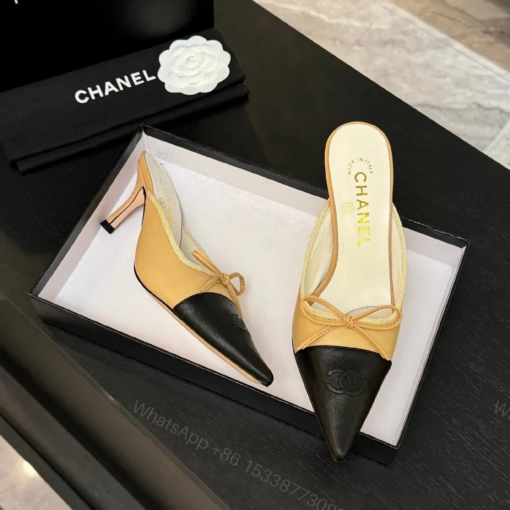 View 3 of Two-Tone Slingback Heels: Luxe Contrast, Comfortable Elegance