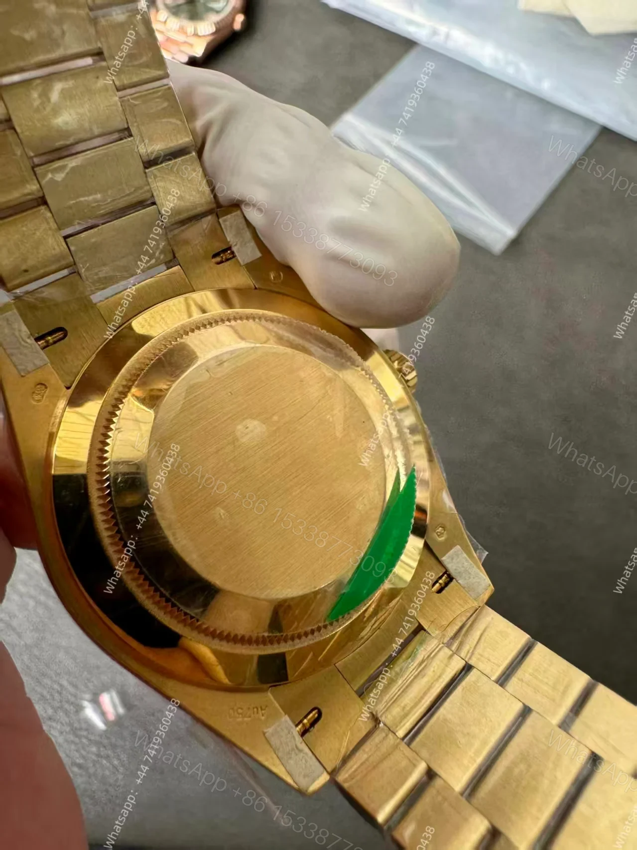 View 18 of Rolex Day-Date M228238-0005 1:1 Replica Gold Diamond Dial 40MM 3255 Movement Presidential Bracelet Super Clone Watch