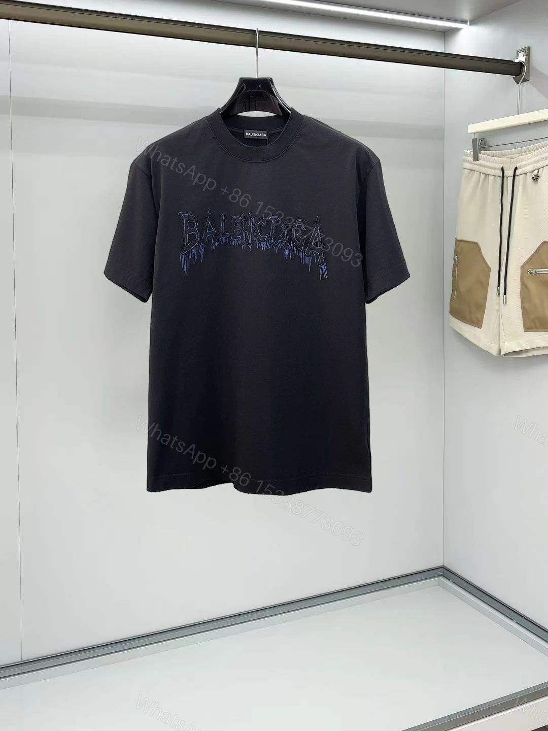 Balenciaga 一比一 男款短袖T恤 滴墨字母印花 潮流街頭風 — view 1