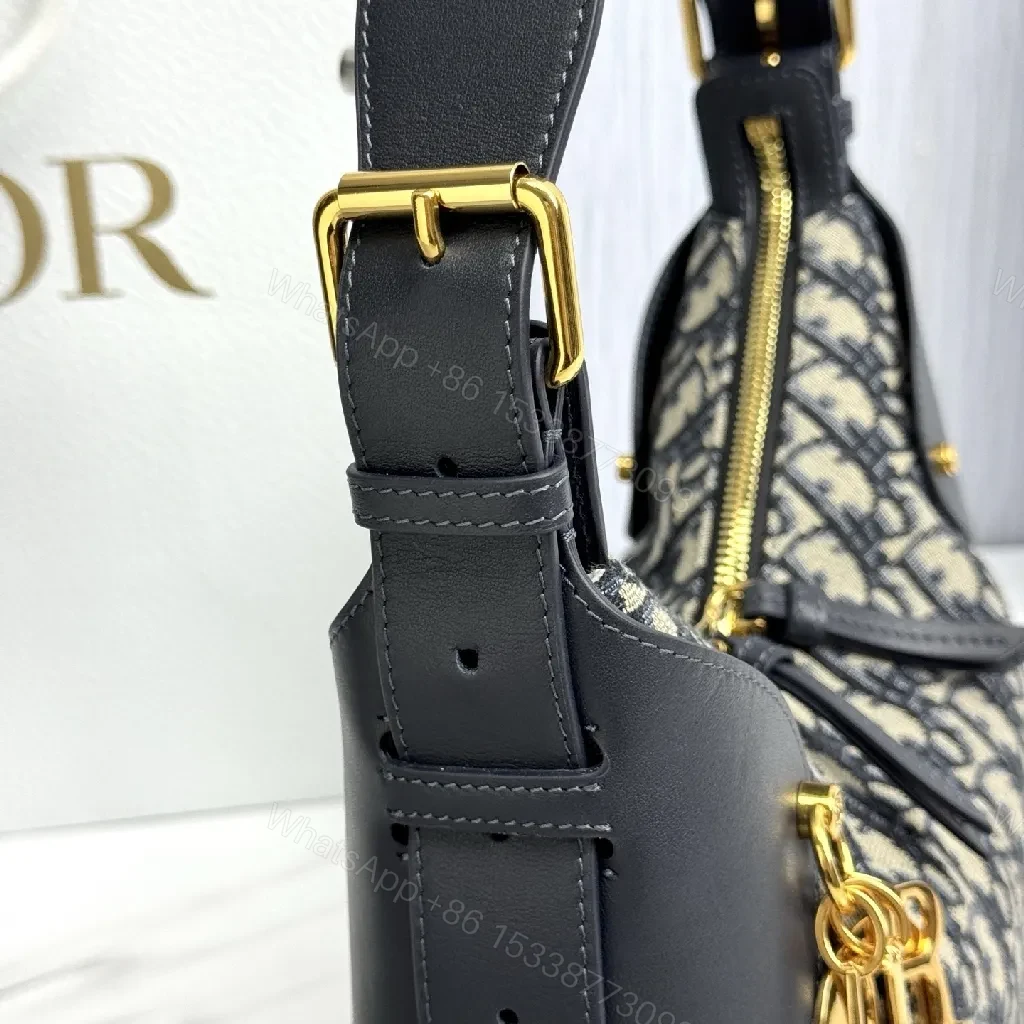 View 4 of Monogram Textured Bucket Bag: Black Leather Trim, Gold Hardware, Medium