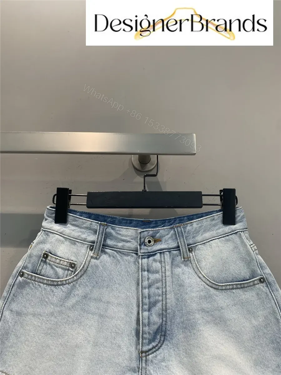 View 2 of Loewe Light Blue Cotton Denim Shorts