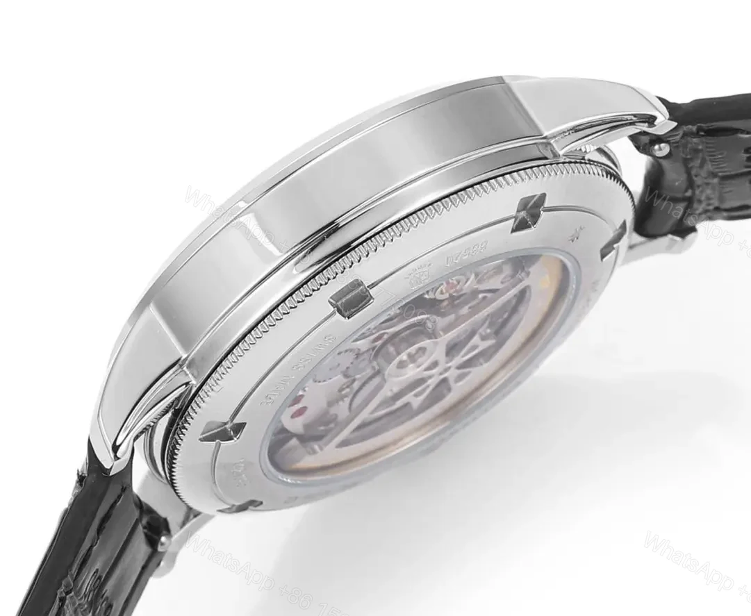 View 4 of 8F Factory Vacheron Constantin Traditionnelle Mechanical Watch 83520/000R-9909 – Silver Dial, Black Leather Strap, 40mm Case, Automatic Movement with Power Reserve, Day, Date, and Small Seconds Display