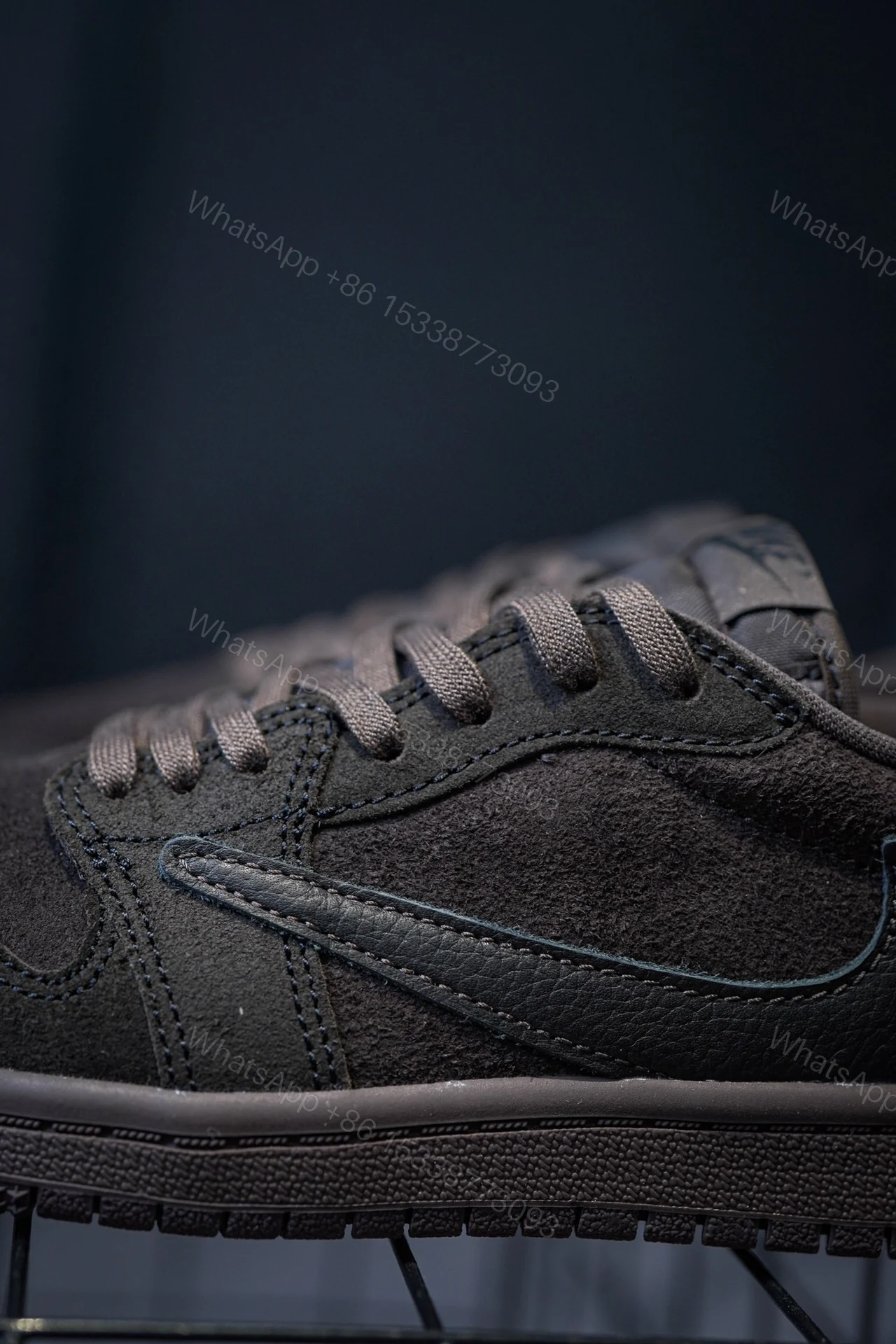 View 6 of Kid Shoes TS x Air Jordan 1 Low Velvet Brown