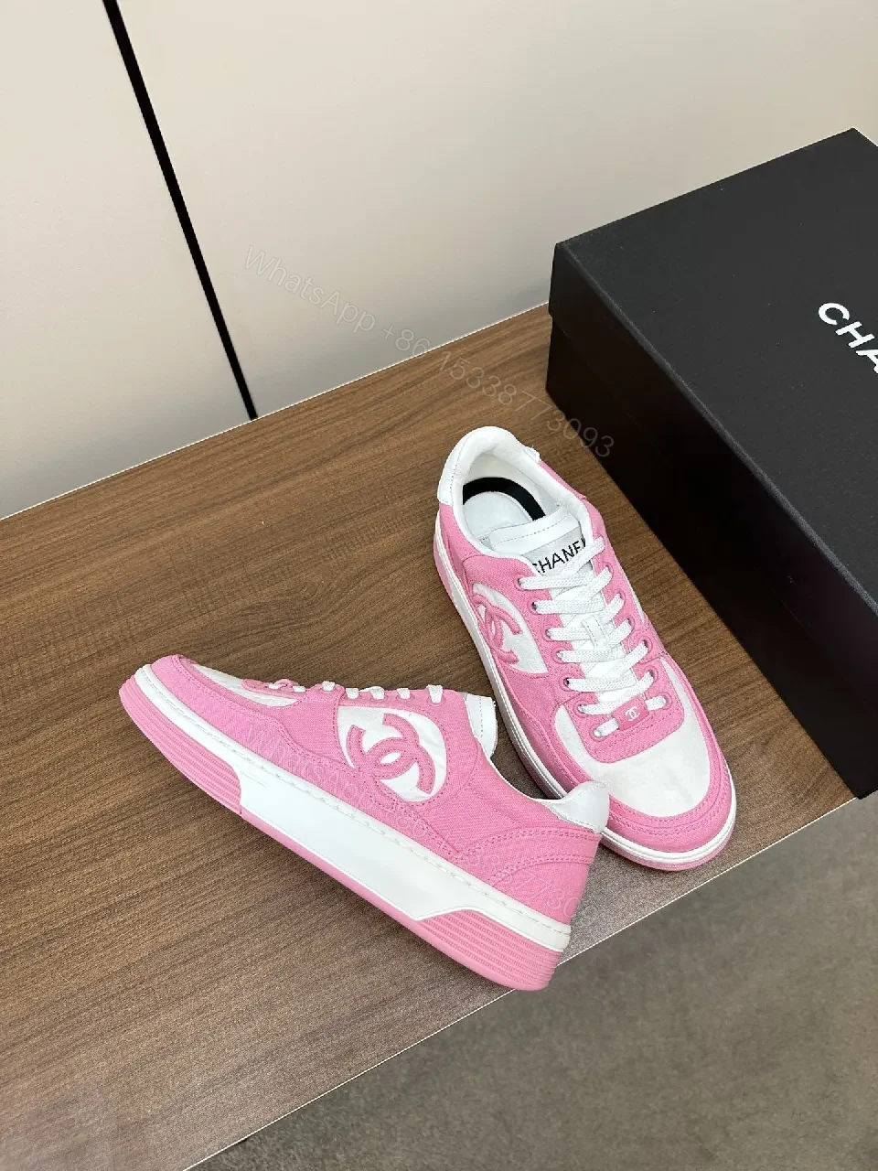 View 2 of Playful Pink Leather Sneakers: Luxe Comfort Everyday Style