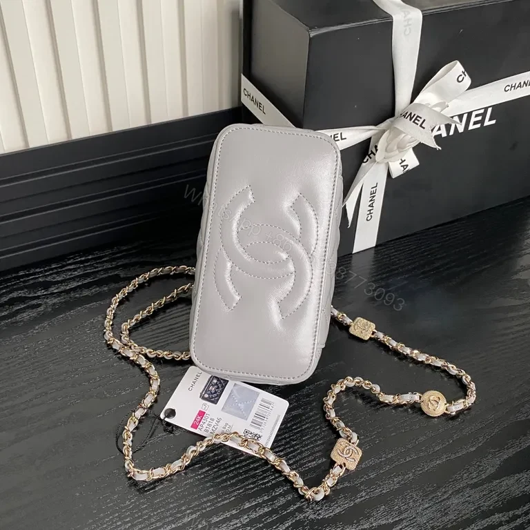 View 3 of Quilted Compact Crossbody â€“ Gold HW, Mini Chanel-Inspired Luxury