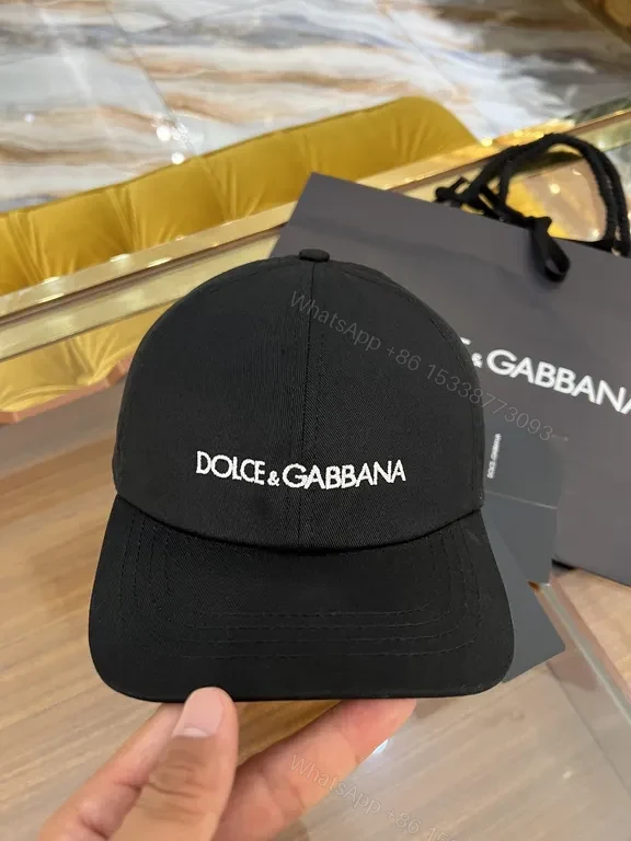 View 3 of Black Cotton Cap by Dolce & Gabbana â€“ Minimal Luxury Headwear