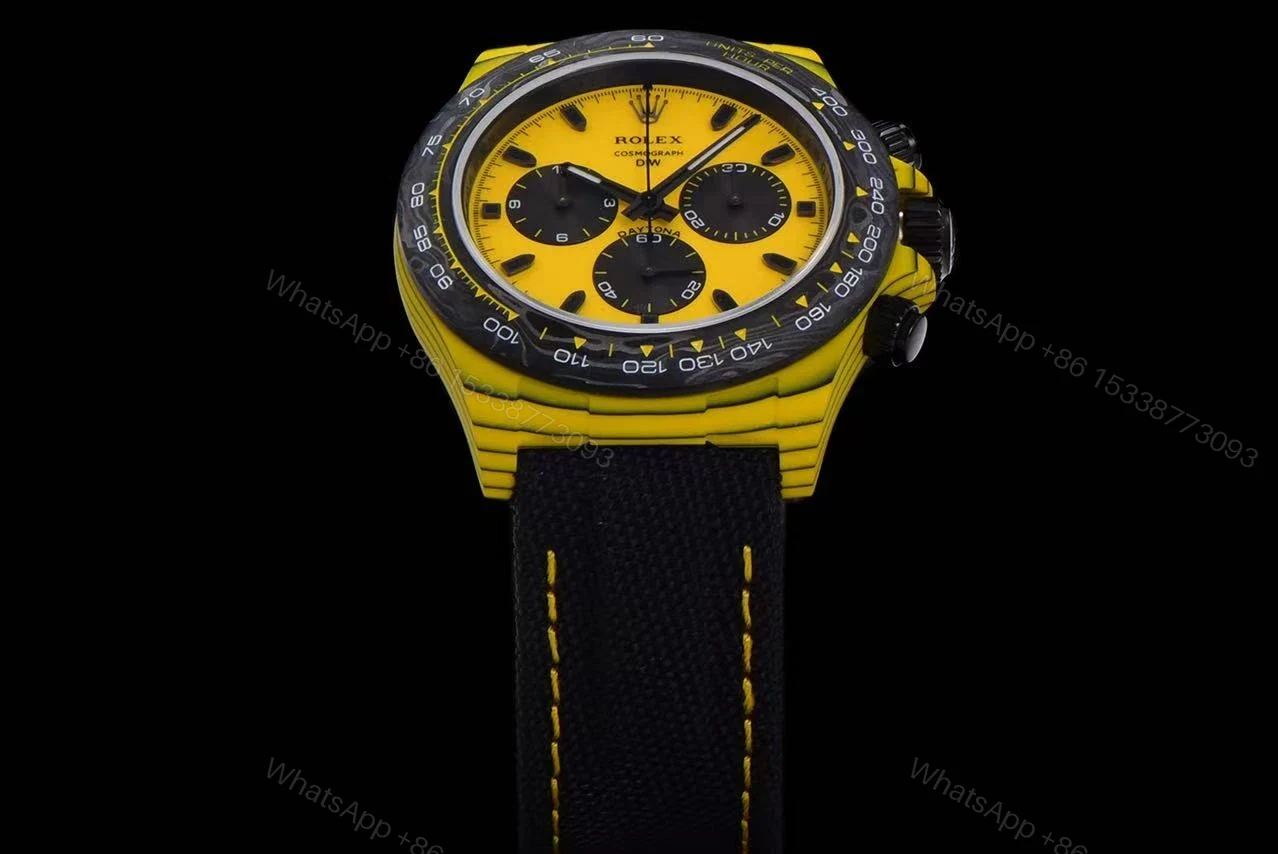 View 2 of Replica DiW Rolex Cosmograph Daytona All Carbon Yellow Edition