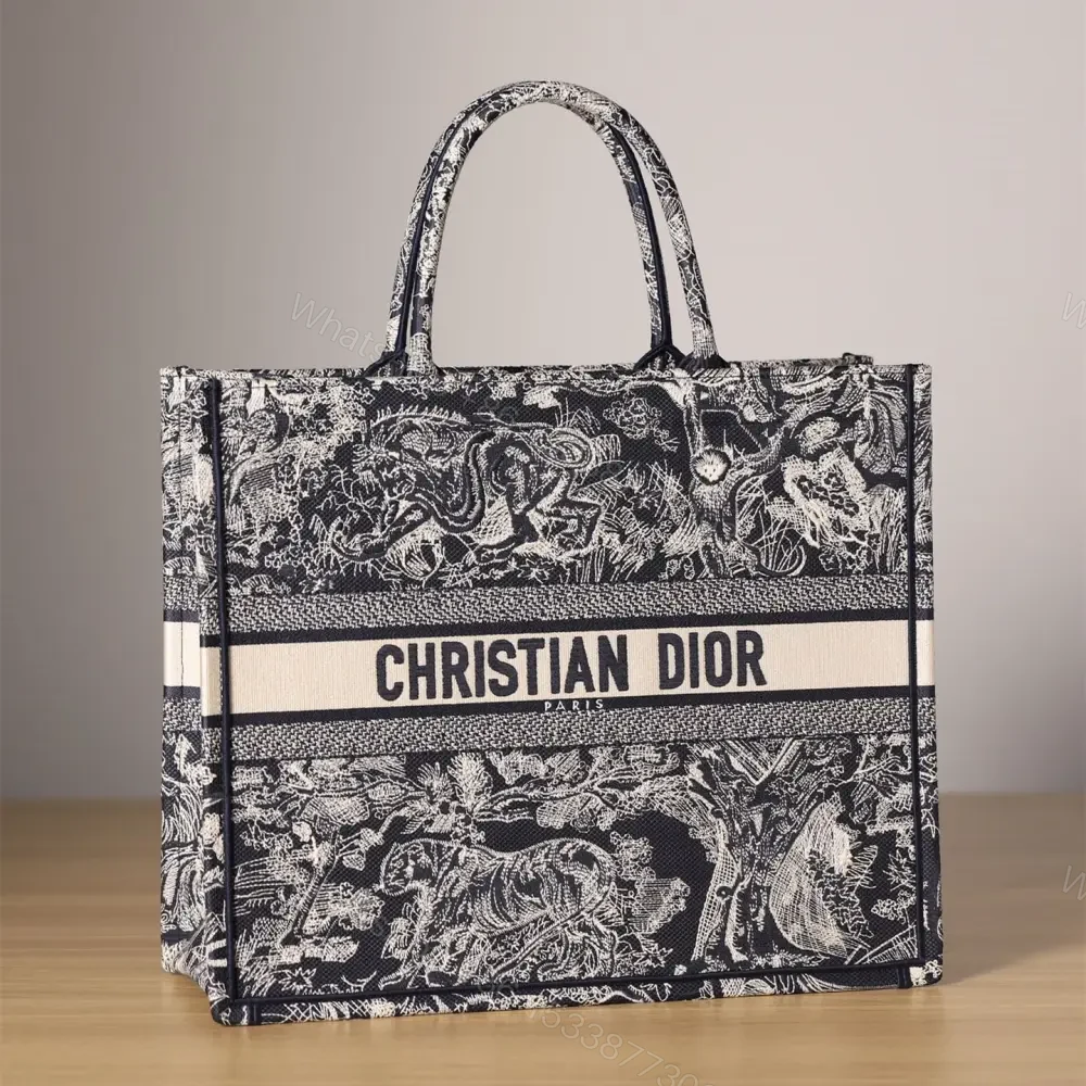 View 4 of 高仿Dior*BookTote系列藍色茹伊手袋L