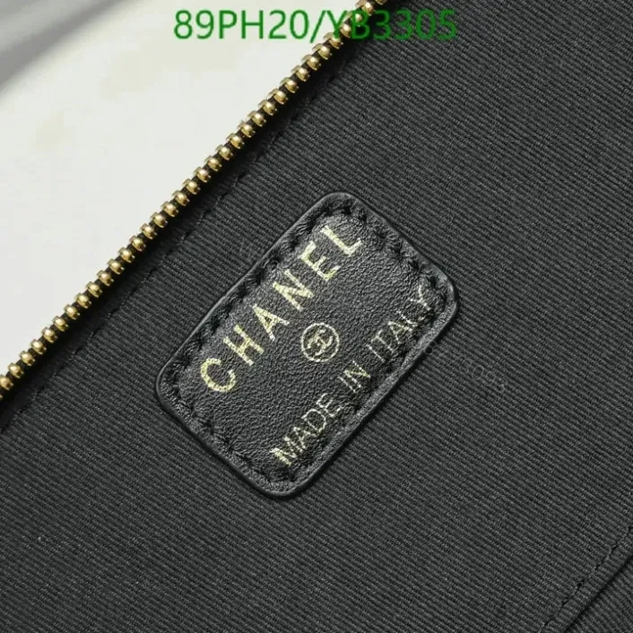 View 6 of Chanel Leather Vanity Black Bag with Chain YB33055