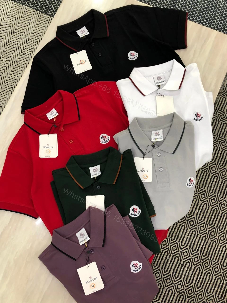 View 11 of FIRST COPY MONCLER FABRIC COTTON LYCRA POLOS T-SHIRT