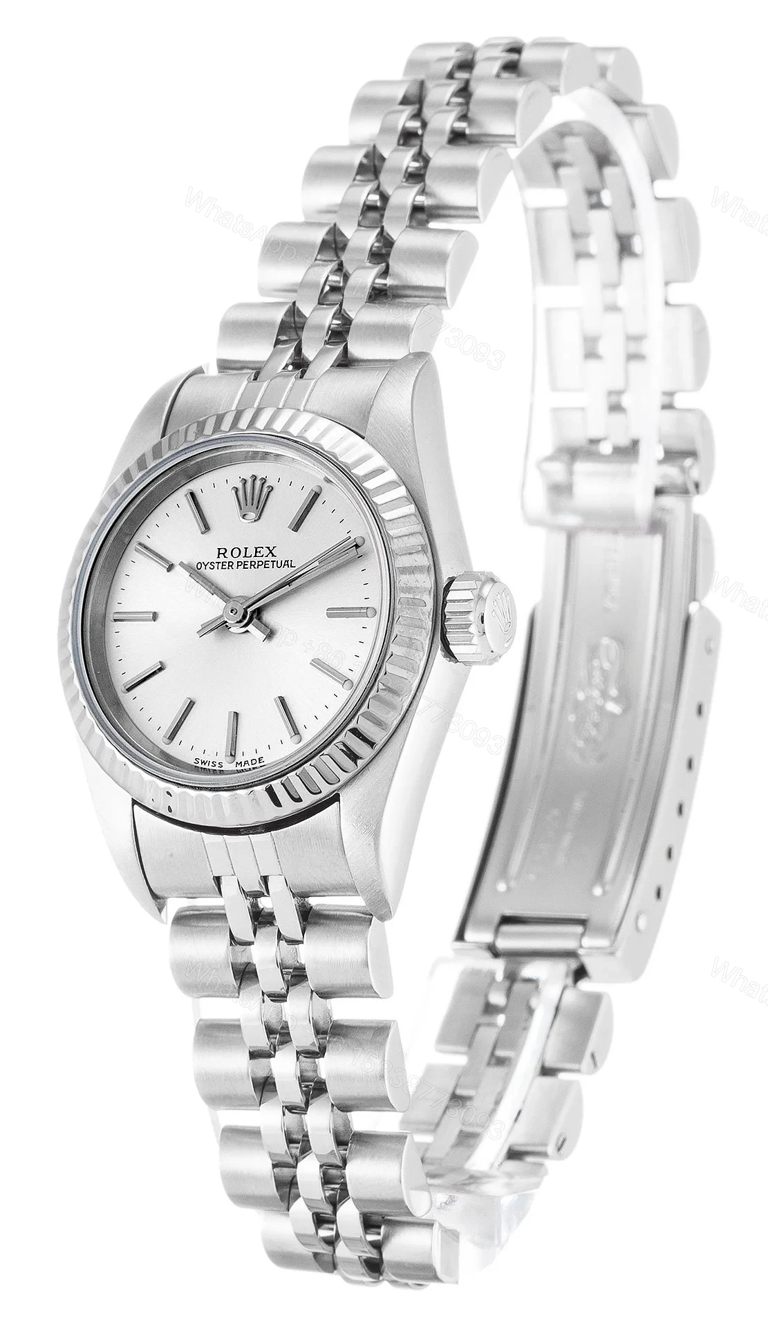 View 2 of Replica Rolex Oyster Perpetual Lady Silver Dial 67194 24 mm
