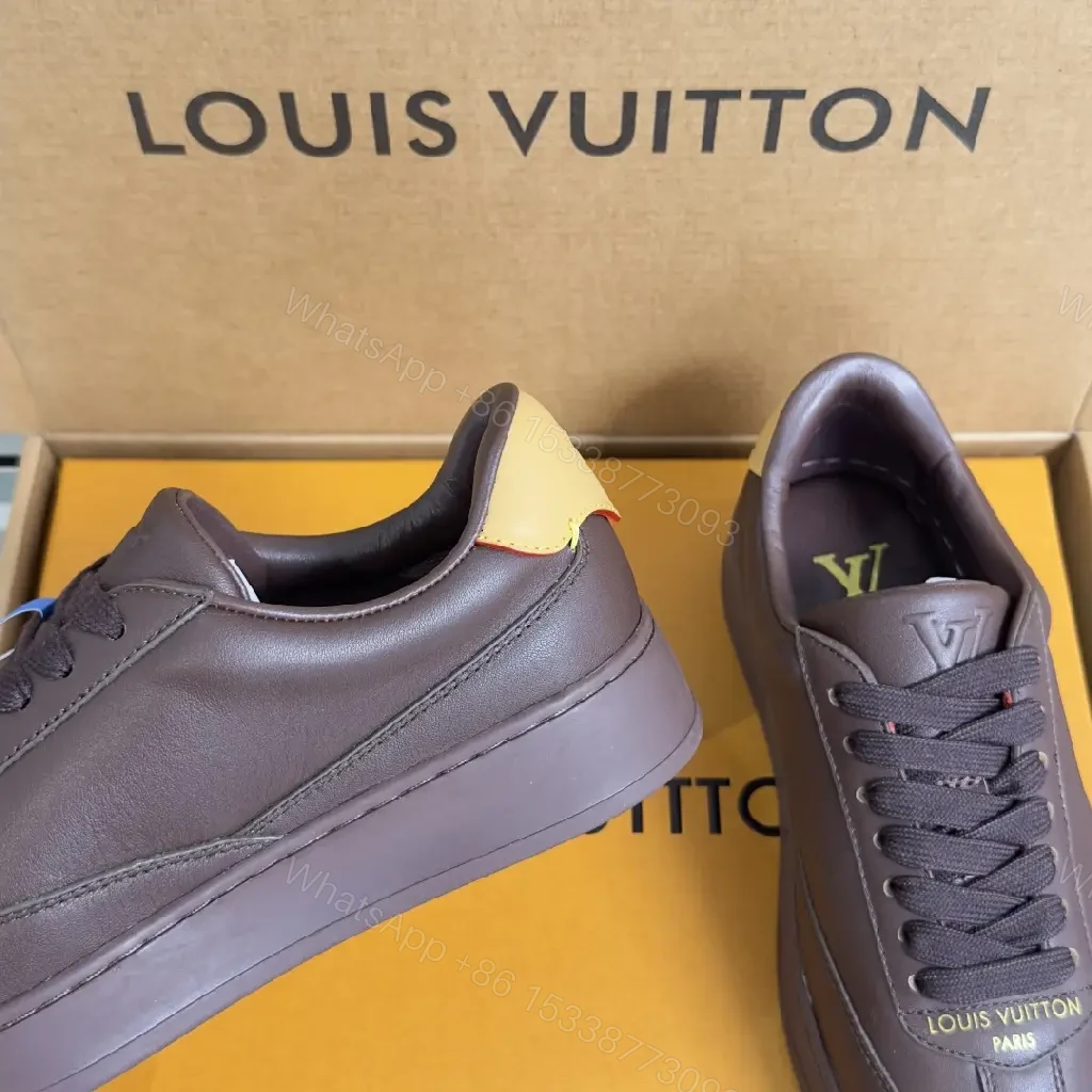 View 6 of Purple Leather Platform Sneaker with Monogram Embossed Sole