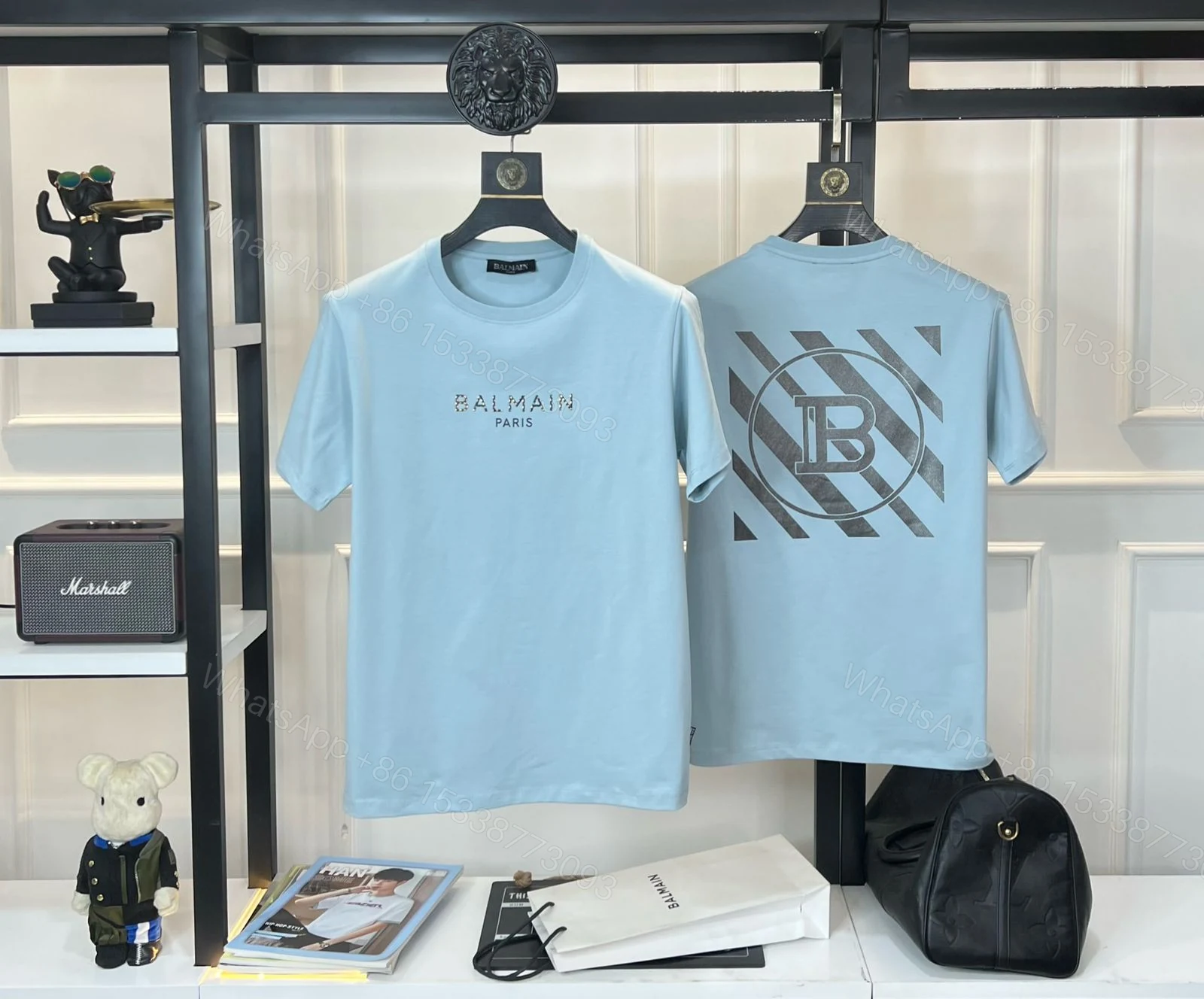 View 11 of FIRST COPY BALMAIN Heavy Gsm Cotton Lycra Round Neck Premium Fit T-Shirt