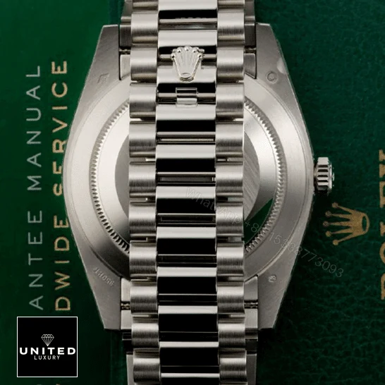View 10 of Rolex Day Date Ice Blue Baguette Dial Platinum Presidential 228206 Replica