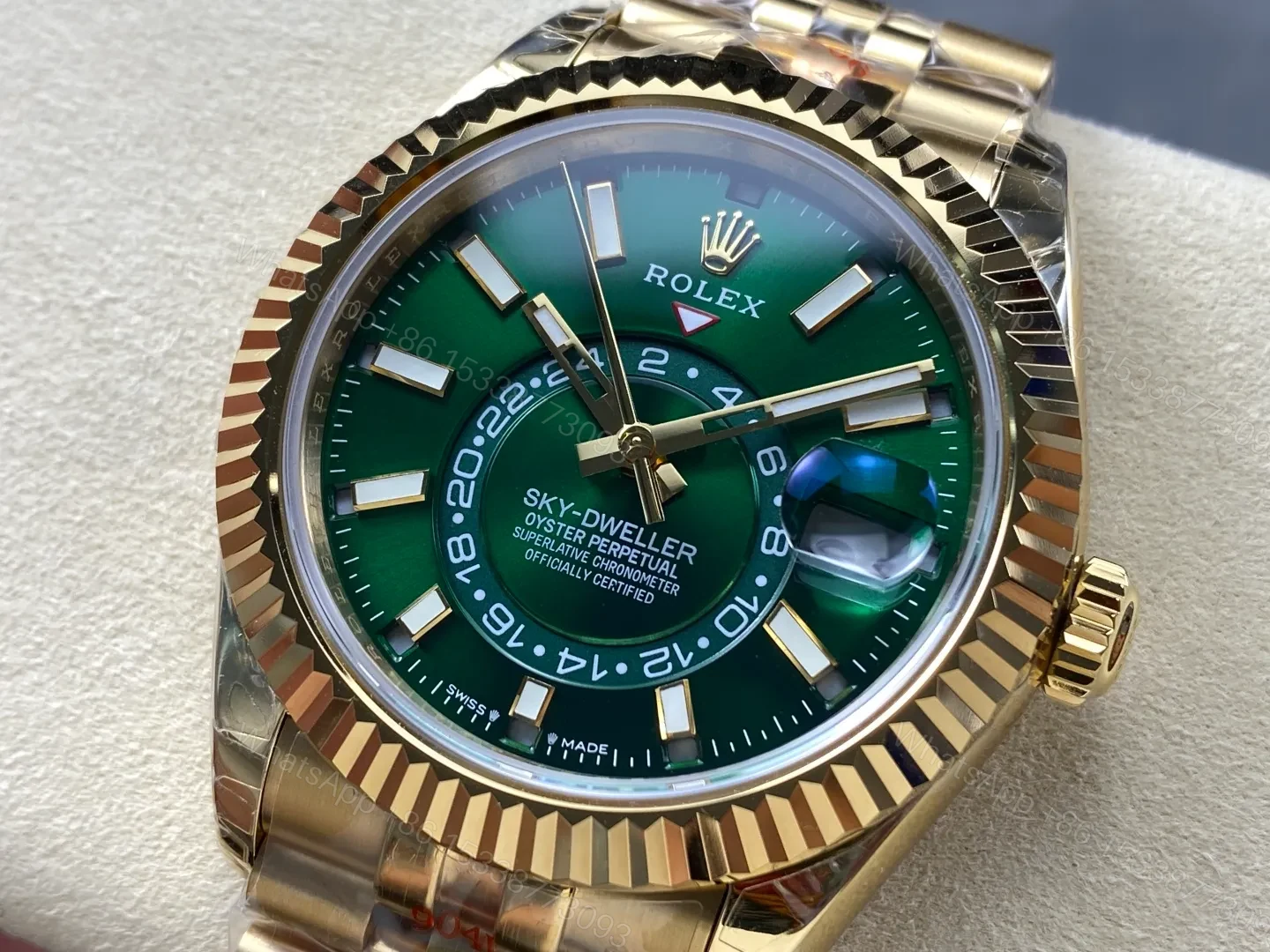 View 4 of Rolex Sky-Dweller Green Dial 336938 (Jubilee)