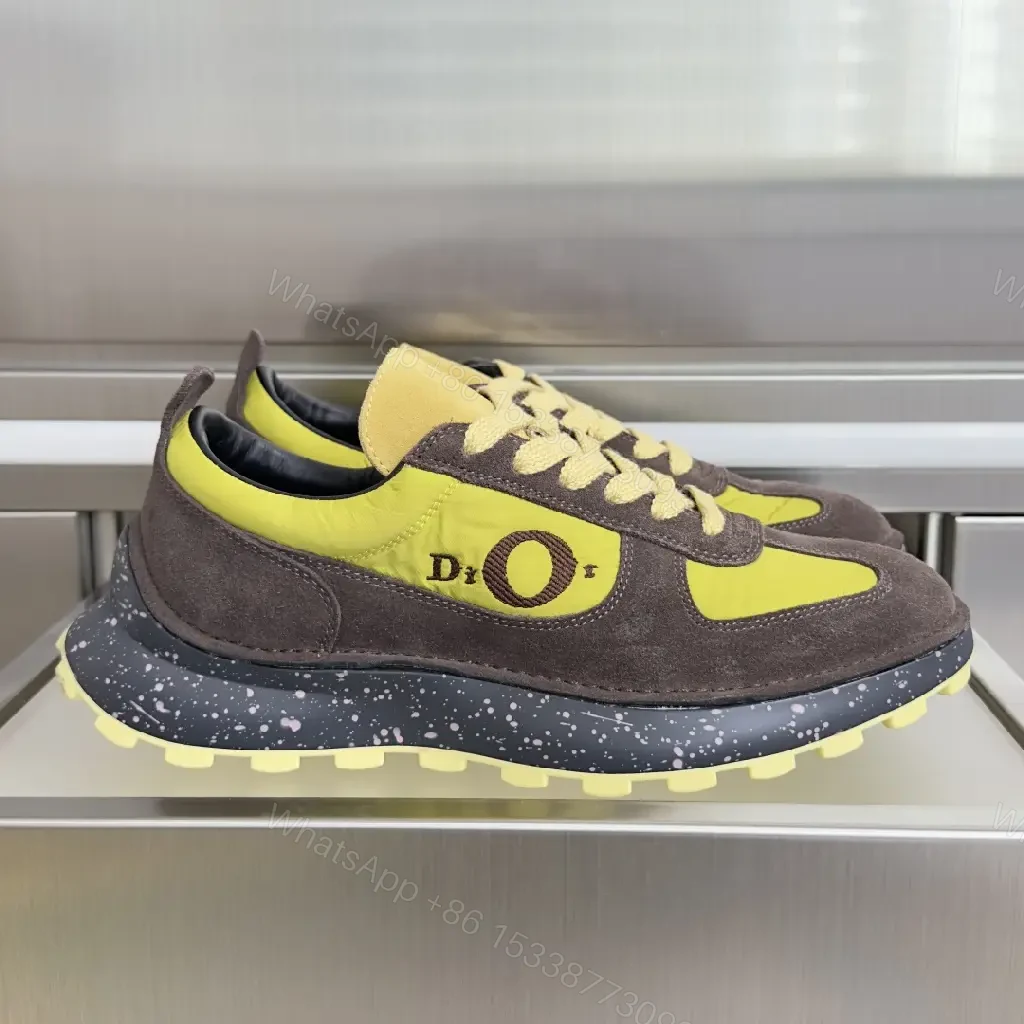 View 9 of Yellow-Gray Suede Trail Runner w/ Neon Laces (Dior-inspired)