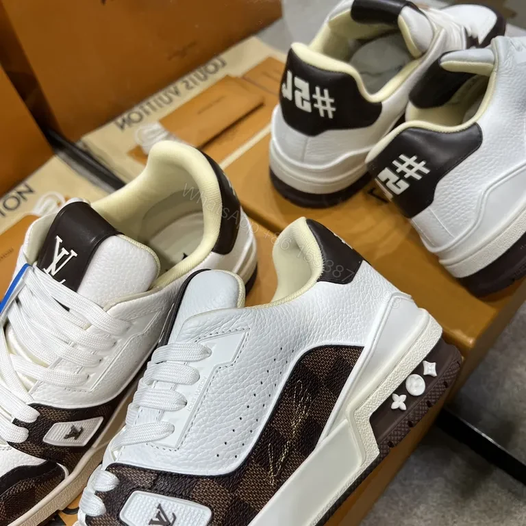 View 6 of Chic Luxury Sneakers: Bold Stitching & LV-Inspired Details