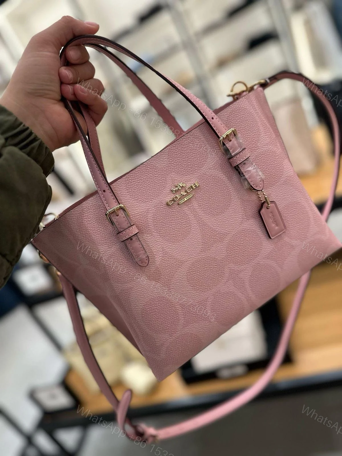 View 3 of FIRST COPY Coach Mollie 25 Pink Edition Handbag