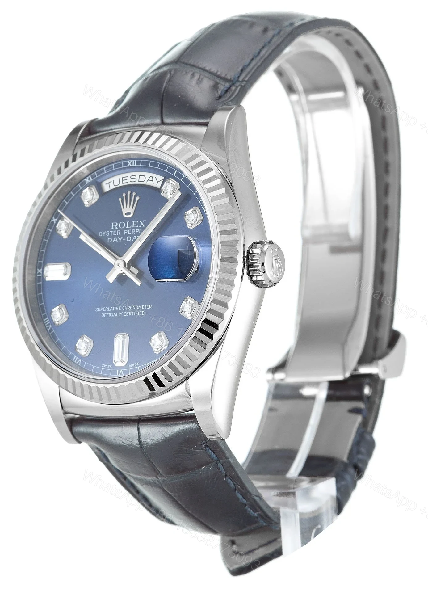 View 2 of Replica Rolex Day-Date Blue Dial 118139 36 mm