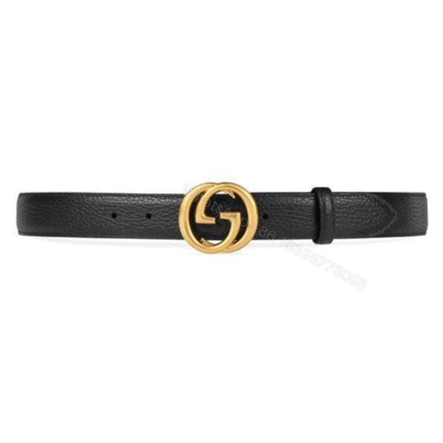 GUCCI INTERLOCKING GG LEATHER BELT – B33 — view 1