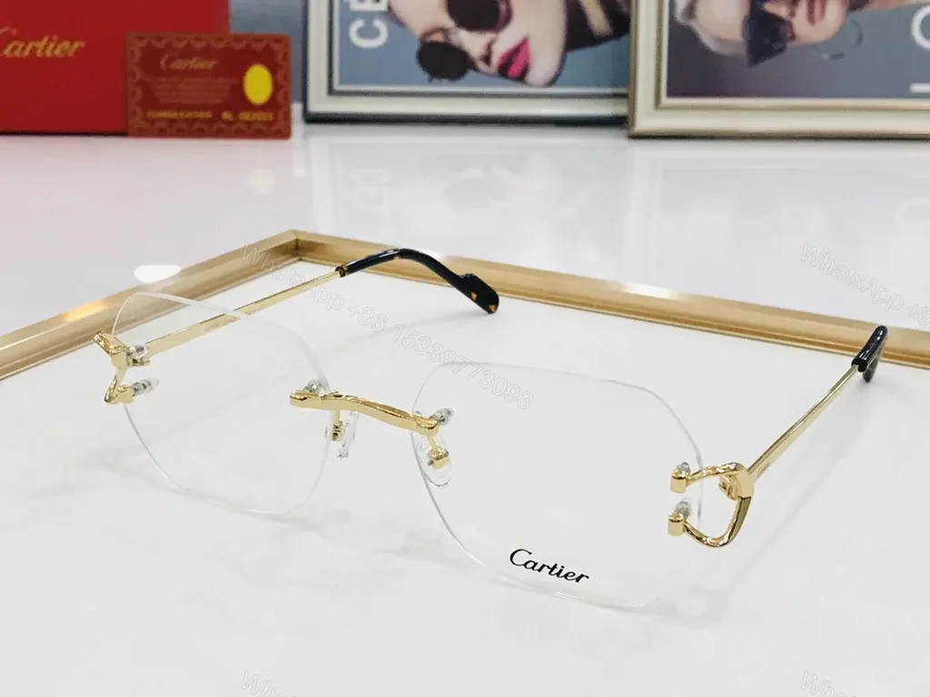 View 4 of Rimless Titanium Cartier Glasses â€“ Minimalist, UV-Protected Clarity