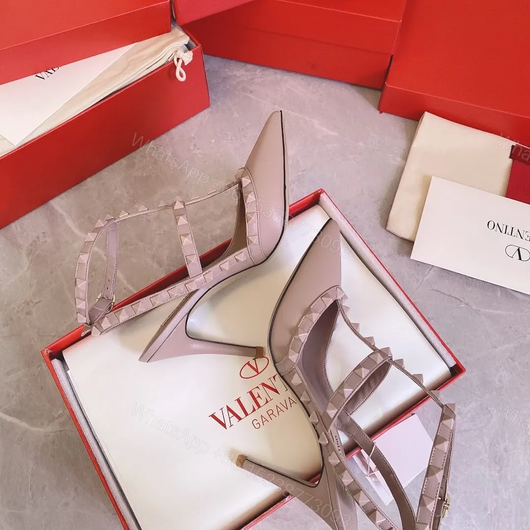 View 6 of Valentino Women Beige Leather Studded Pumps