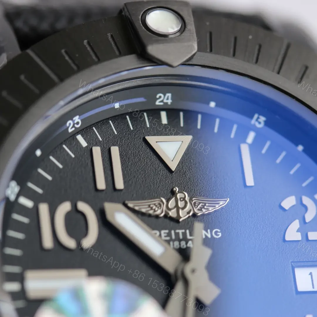 View 3 of JF Factory Breitling Avenger Automatic 45 Seawolf Night Mission Edition – Black Dial, Black Titanium Case, Black Rubber Strap