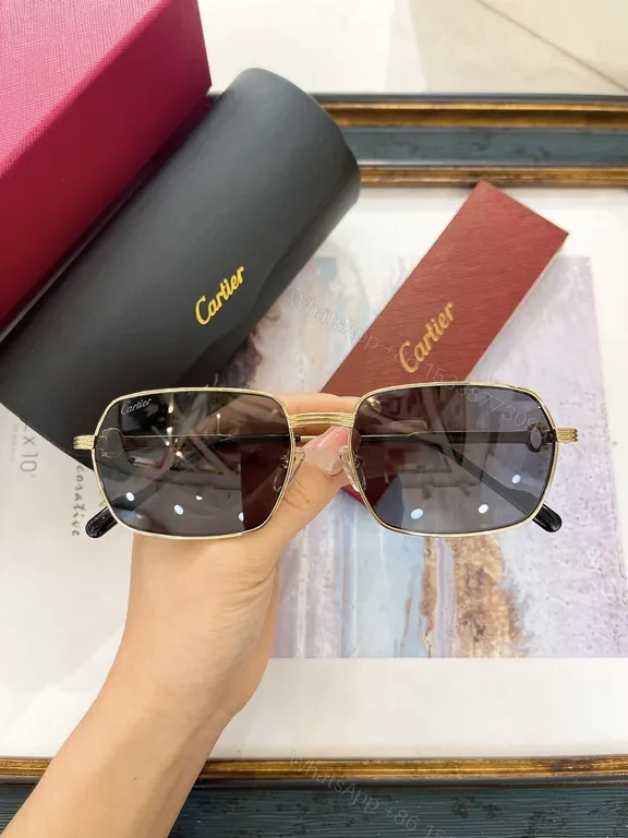 View 6 of Pink Cartier Sunglasses: Gold Frame, Pink Lenses, All-Day Comfort