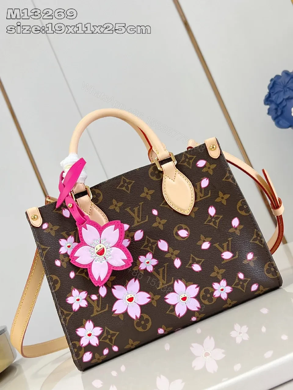 Chic Floral Monogram Handbag: Luxe Craft, Pink Petal Accent — view 1