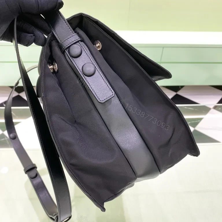 View 5 of Black Crossbody Bag - Prada-Style, Water-Resistant, Minimalist Luxury