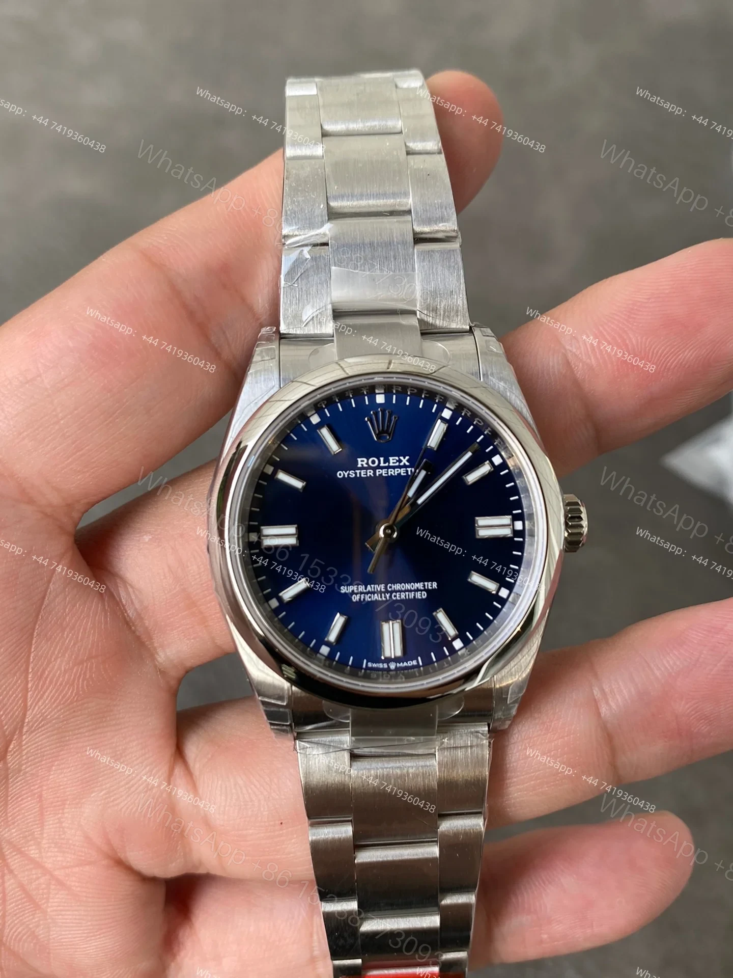View 2 of Rolex Super Clone Oyster Perpetual M126000-0003 36mm Blue Dial 3230 Movement