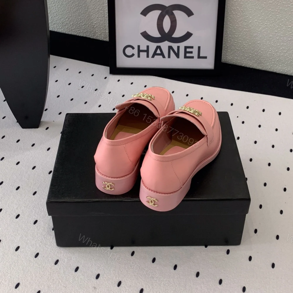 View 6 of 高仿Chanel*24S系列G45663C牛皮革樂福鞋粉色3CM免檢版