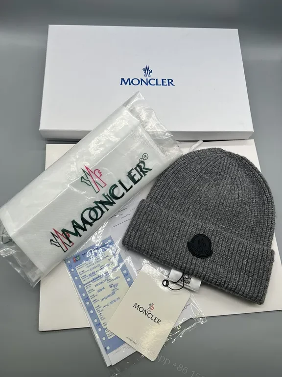 View 5 of Beige Moncler Ribbed Beanie â€” Premium Warmth & Subtle Luxury