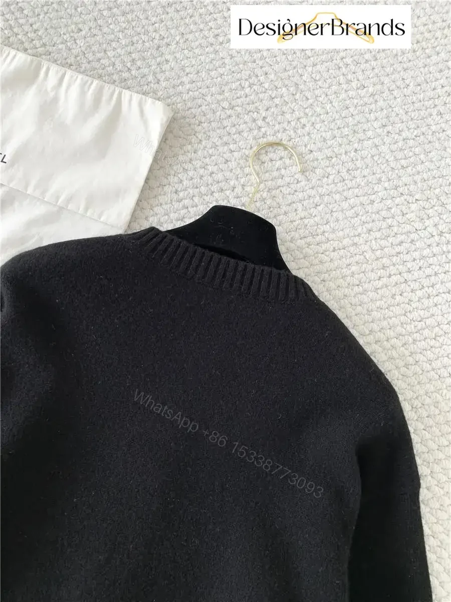 View 10 of Lux Black Knit Cardigan with Iconic Hardware Details